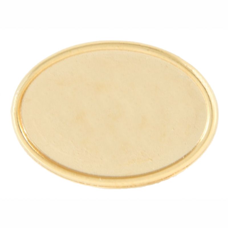 Premium Badge Blank oval 23x15mm gold clutch fitting